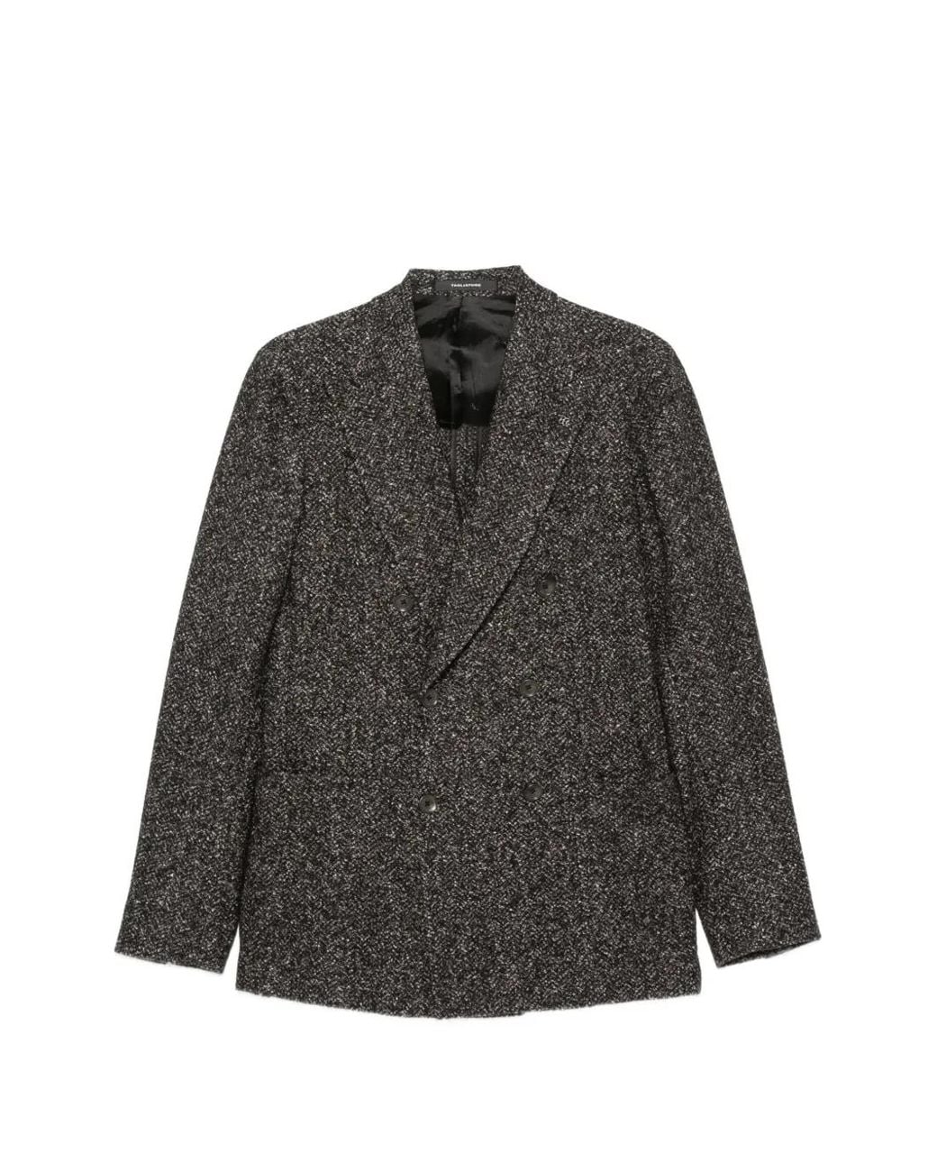 Tagliatore Gray Double-Breasted Tweed Jacket for men