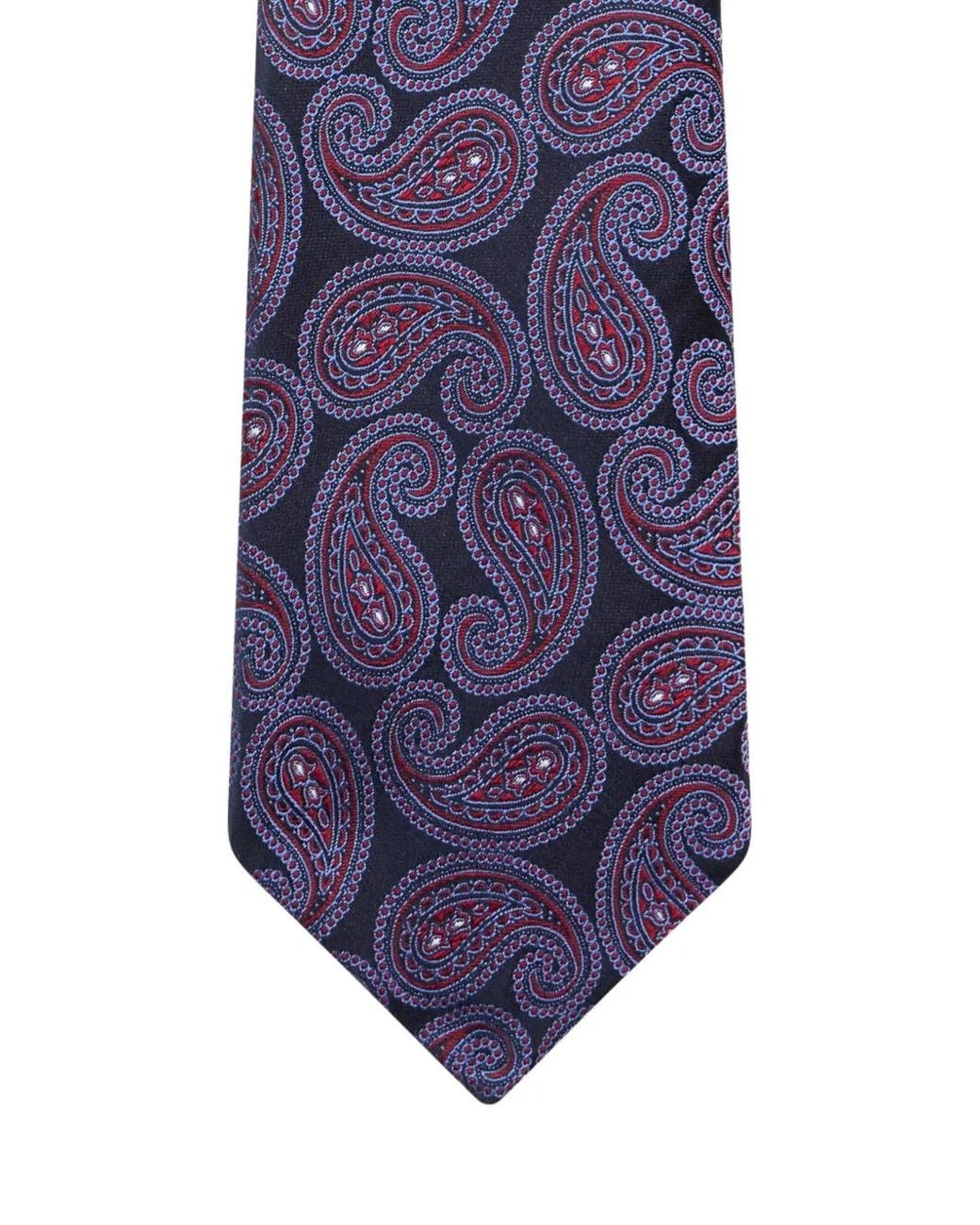 Etro Purple Paisley Silk Jacquard Tie for men