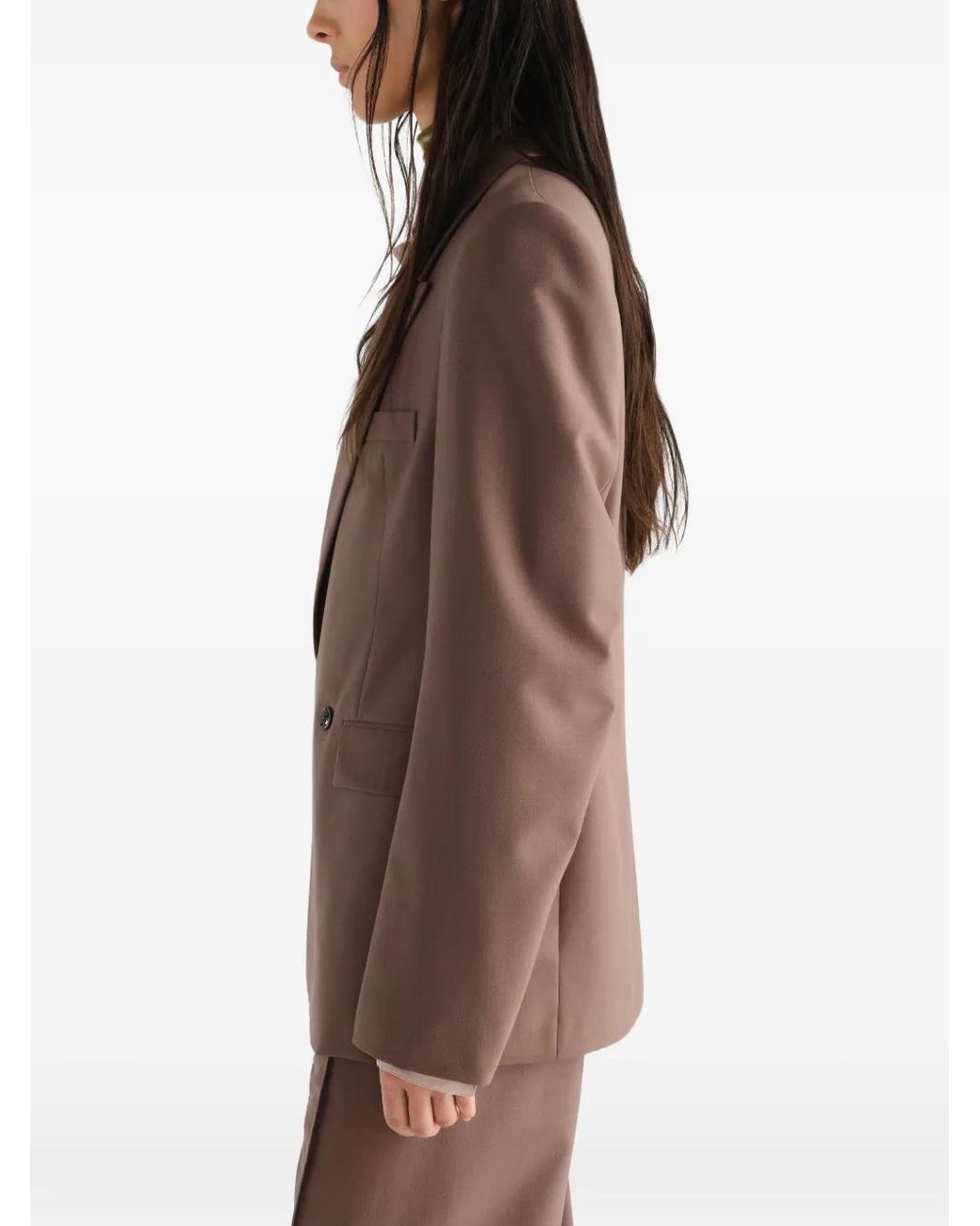Lemaire Brown Double-Breasted Tailored Jacket
