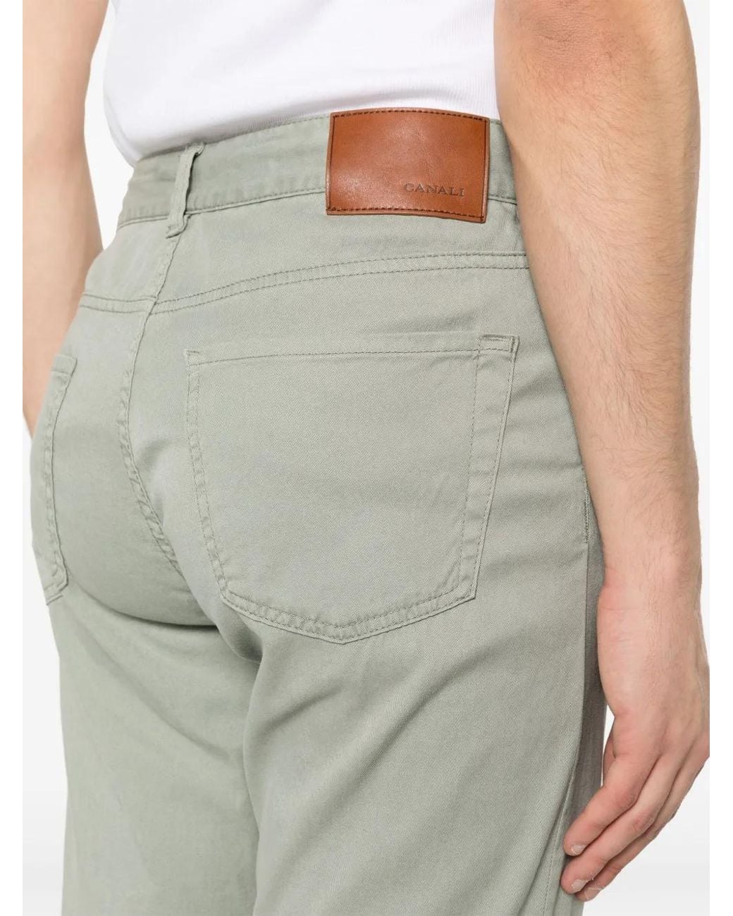 Canali Gray Relaxed-Fit Chinos for men
