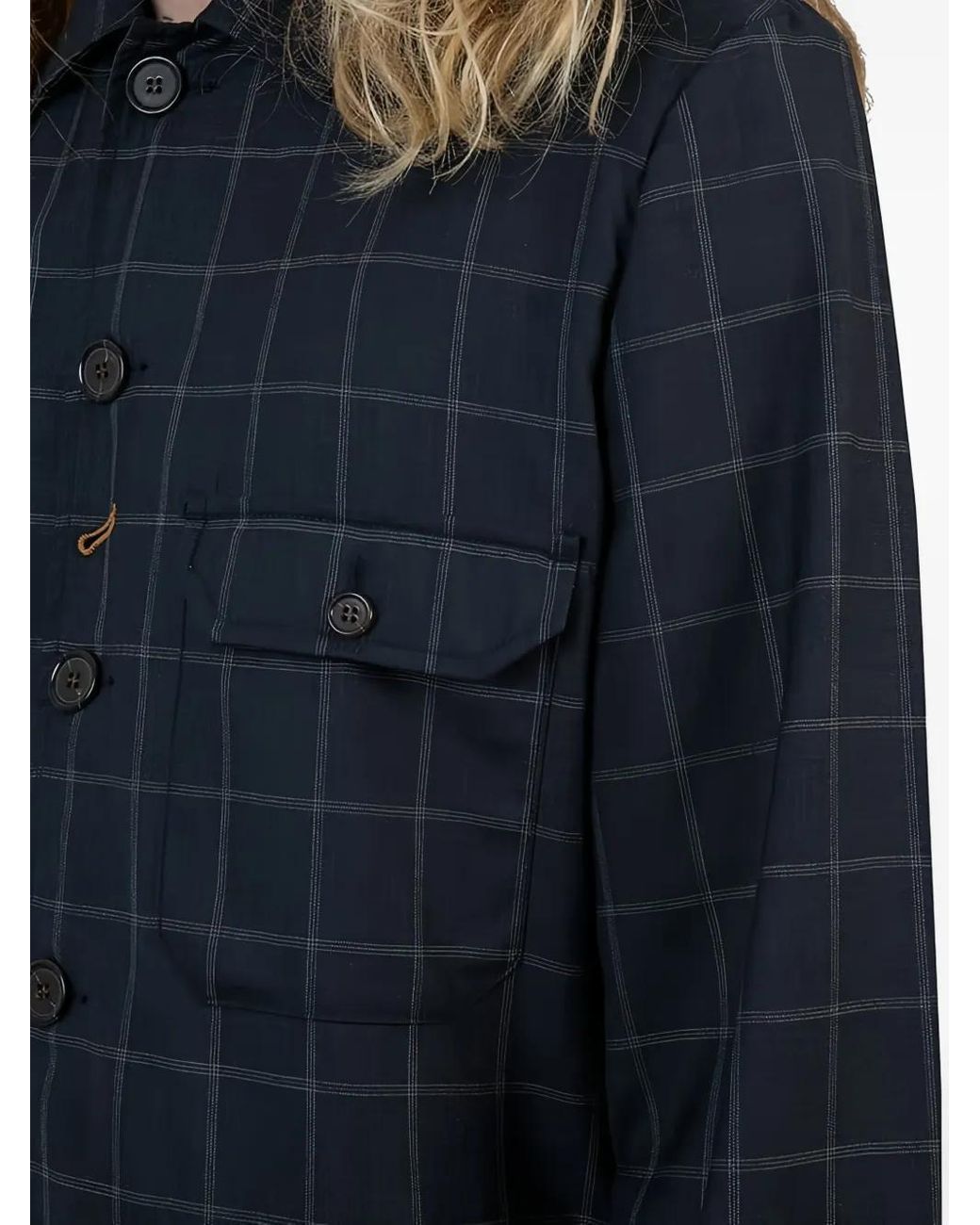 Universal Works Blue Checked Pocket Jacket for men
