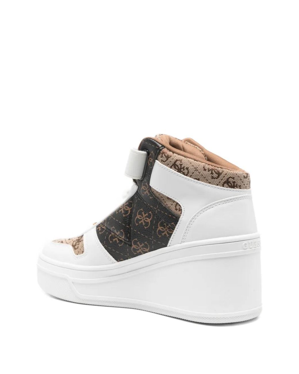 Guess White Rubeka 4G Platform Sneakers