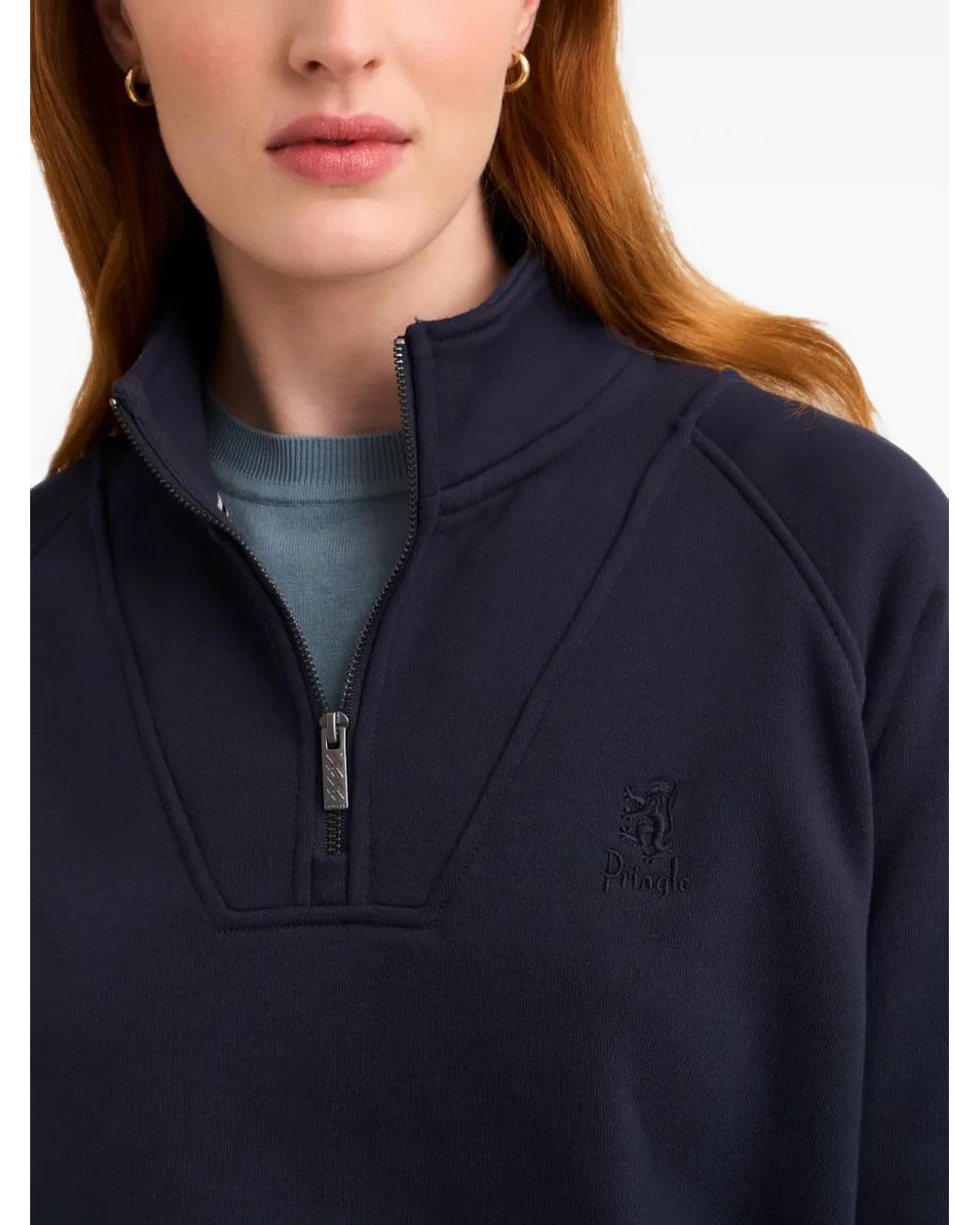 Pringle of Scotland Blue Half-Zip Sweatshirt
