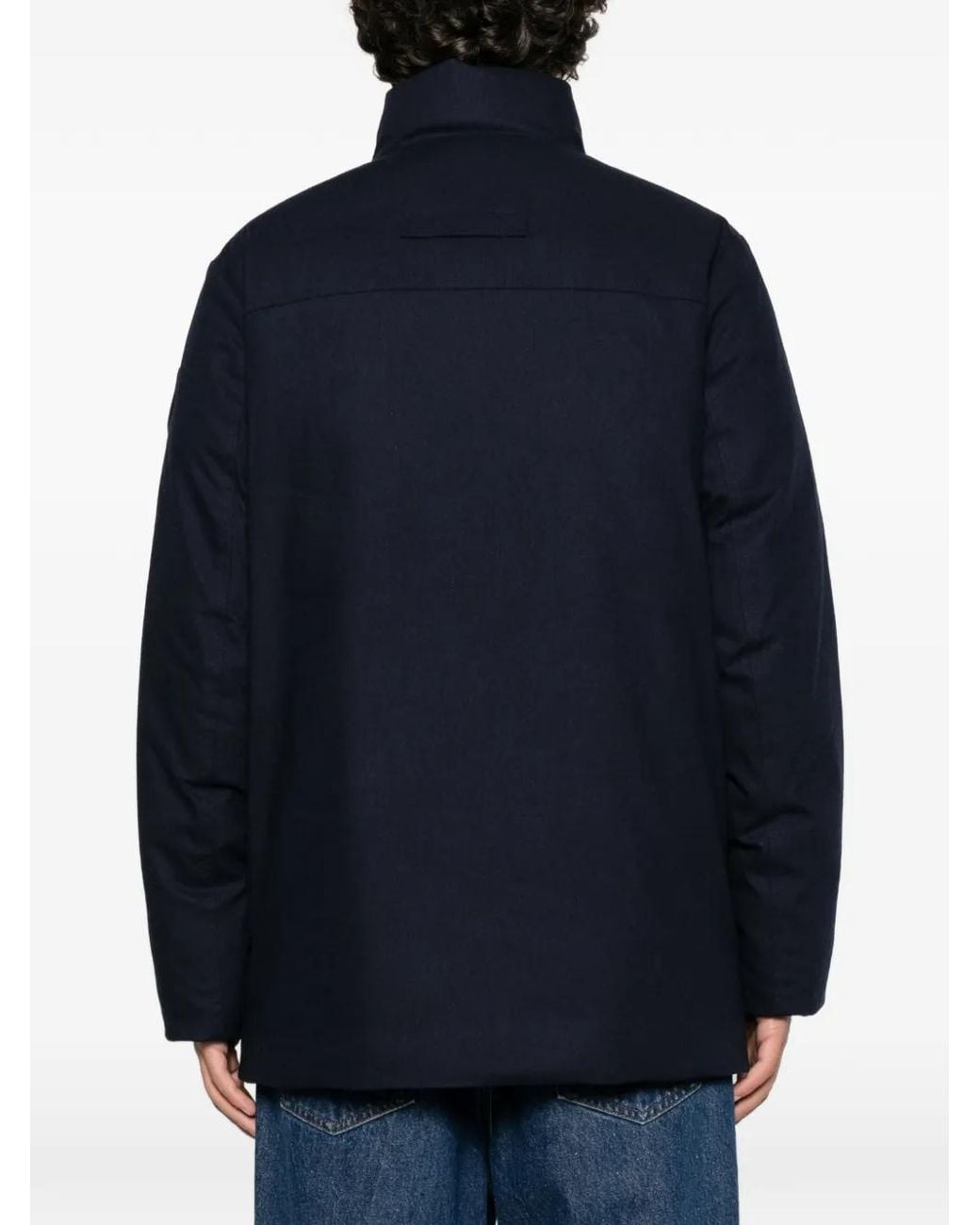 Canada Goose Blue Riverside Logo-Patch Padded Coat for men