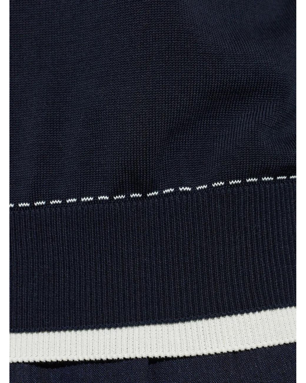 Eleventy Blue Long-Sleeve Crew-Neck Sweater for men