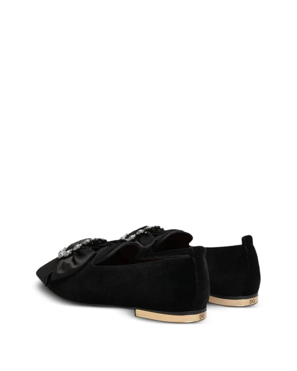 Dolce & Gabbana Black Crystal-Embellished Loafers for men