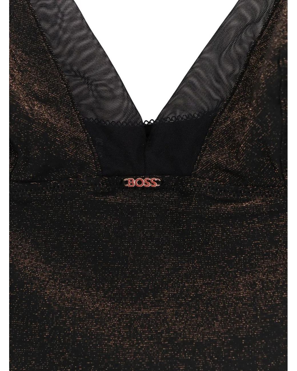Boss Black Mesh Detail Tank Top Set
