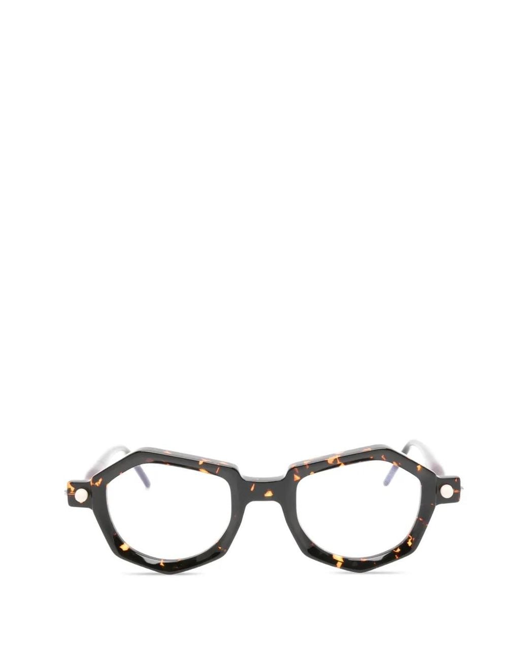 Kuboraum Brown Geometric-Frame Glasses