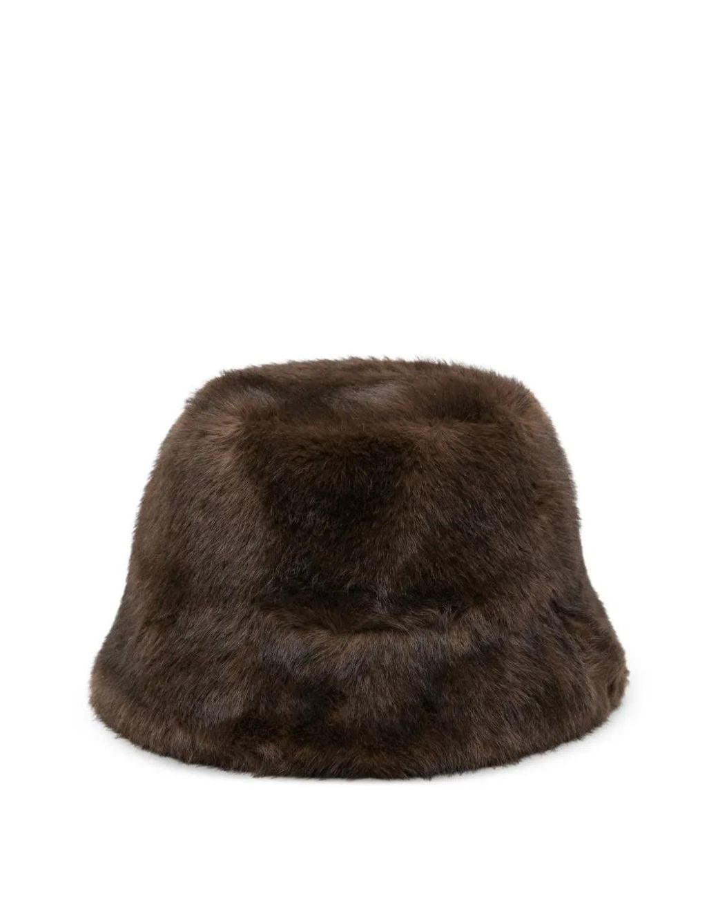 P.A.R.O.S.H. Brown Faux-Fur Bucket Hat