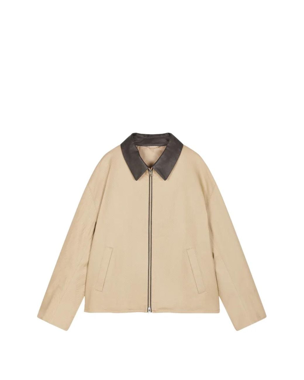 CROQUIS Natural Contrasting-Collar Shirt Jacket for men