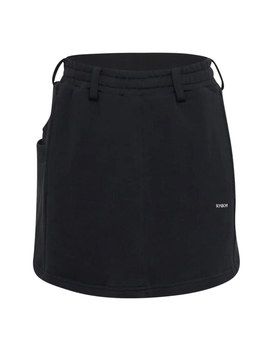 BONBOM Black Giant Front-Volume Mini Skirt