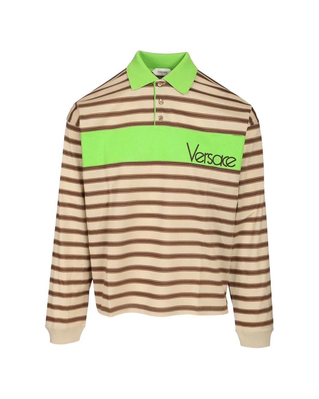Versace Gestreept Poloshirt in het Green voor heren