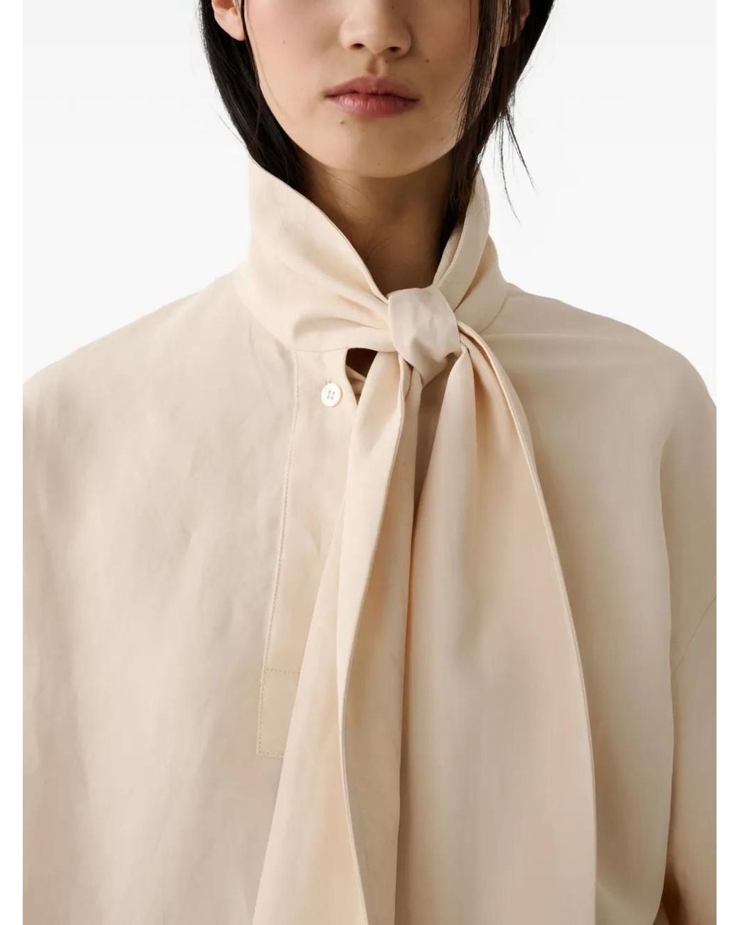 Studio Nicholson Colt Blouse Met Strik in het Natural