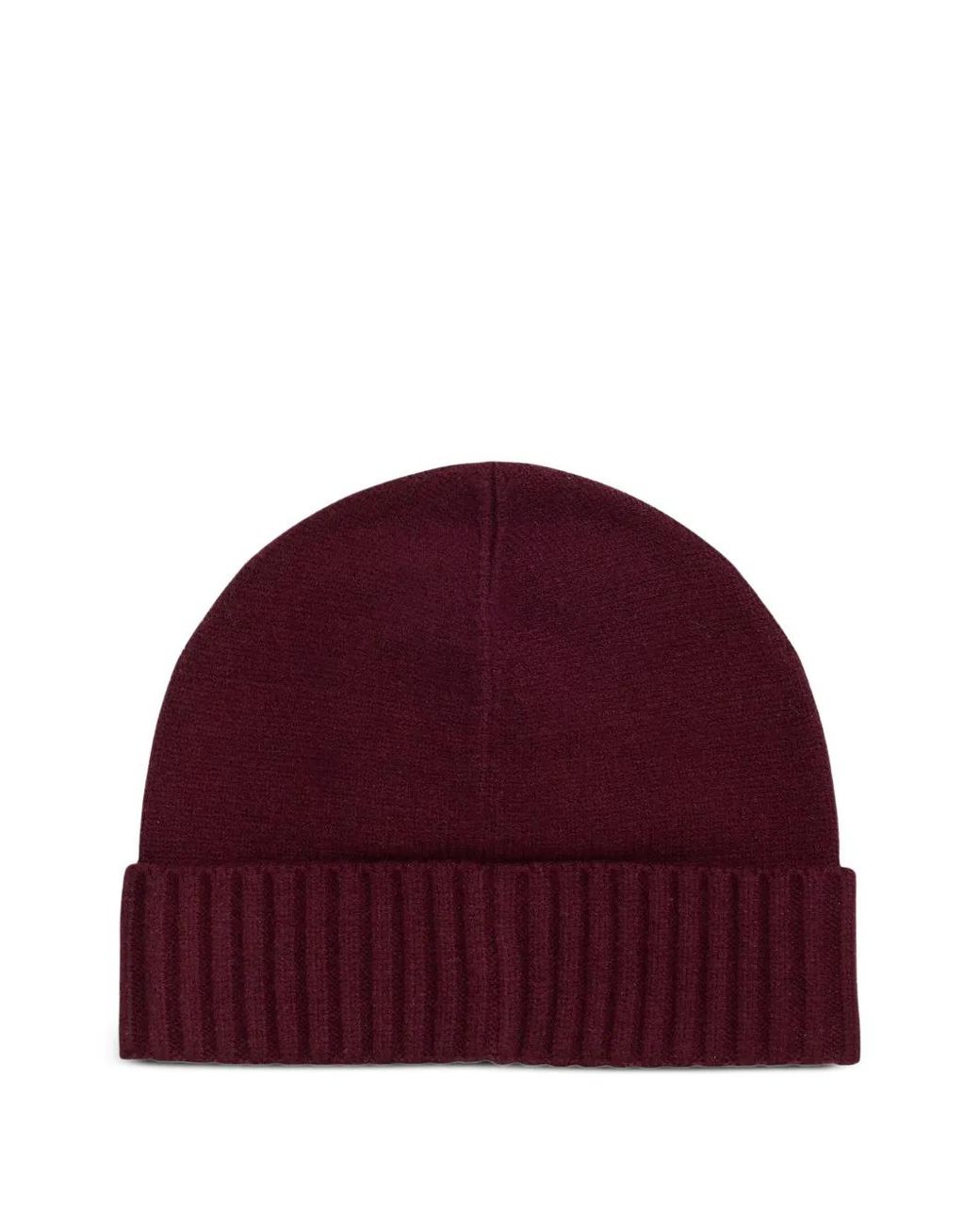 Ralph Lauren Red Ribbed Button Beanie Hat