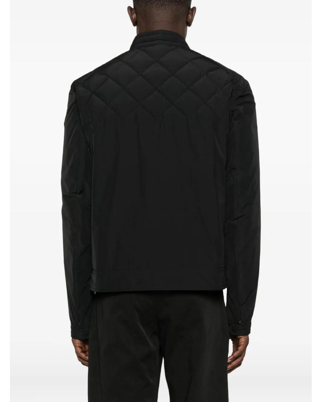 Moncler Black Quilted Diamond-Pattern Jacket for men
