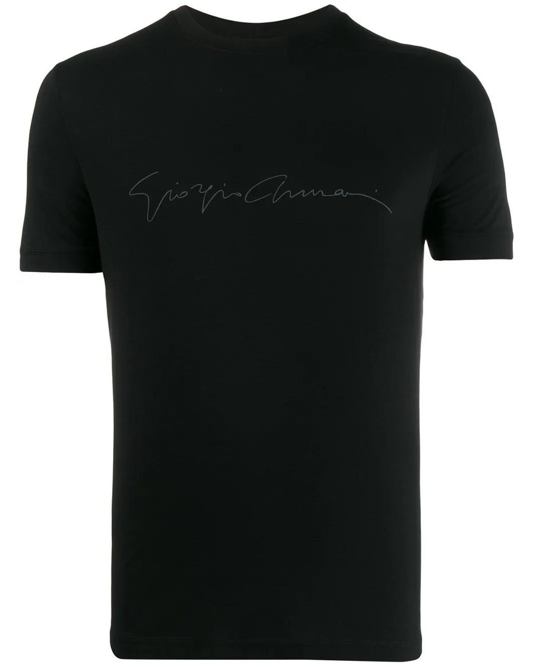 Giorgio Armani Black Signature Script T-Shirt for men