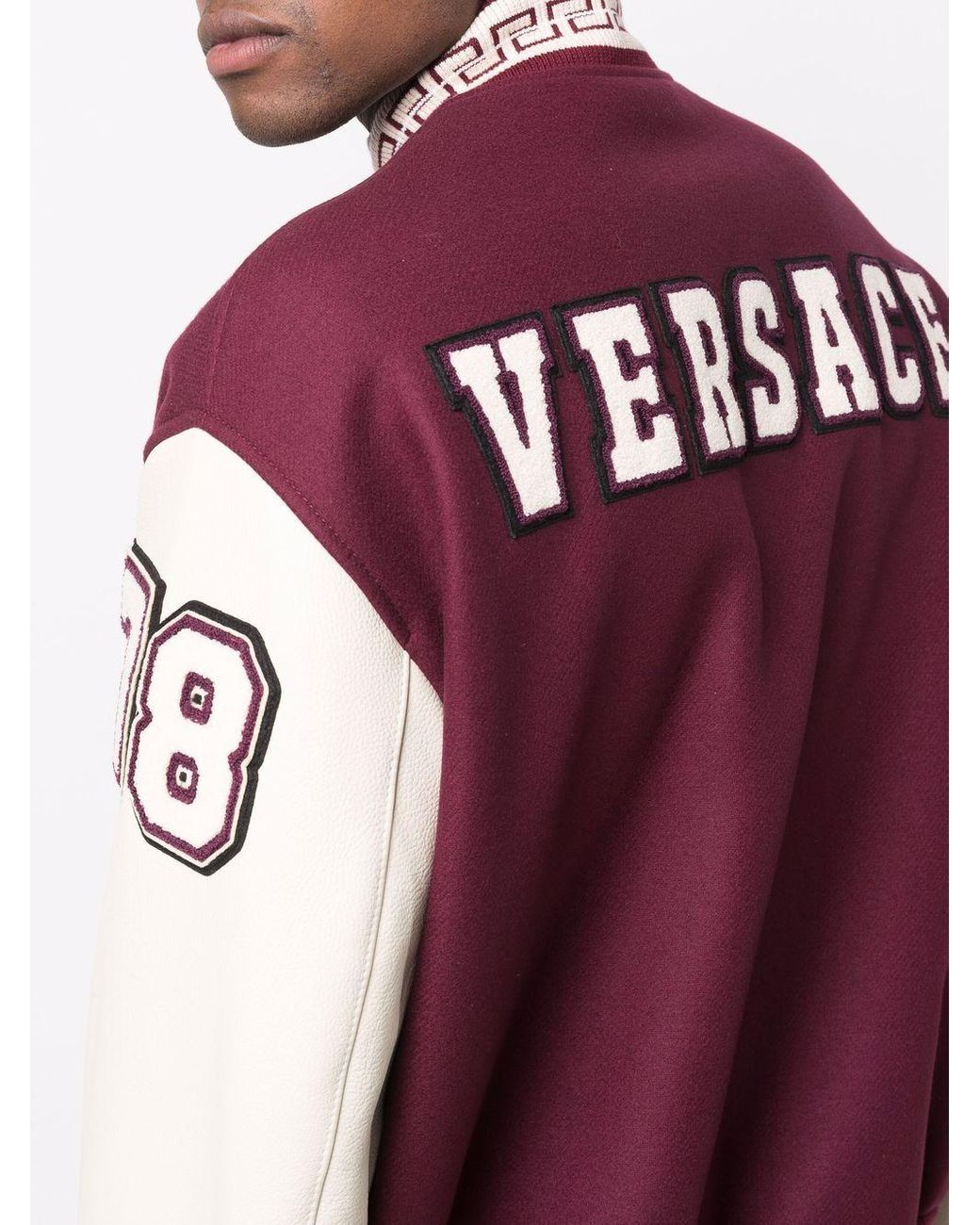 2022SS / VERSACE varsity jacket スタジャン VERSACE (ヴェルサーチ) ロゴ刺繍バーシティジャケット スタジャン