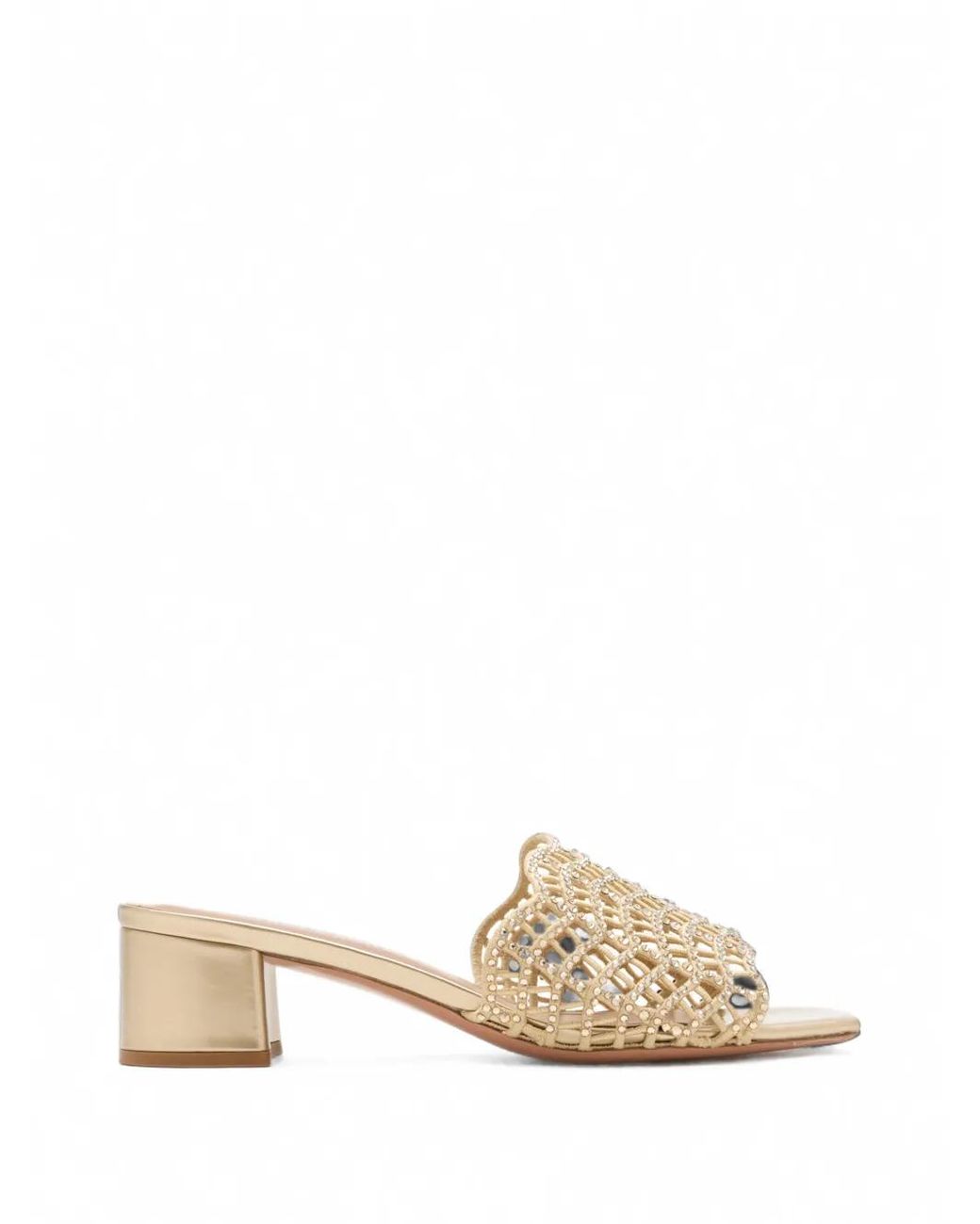 Nicoli Natural Rosella Crystal-Embellished Block-Heel Sandals