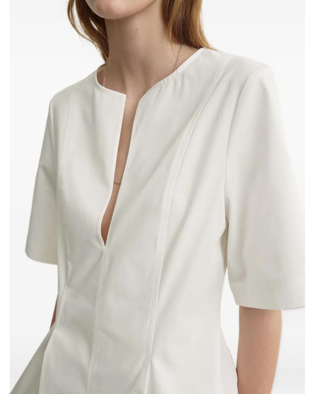 Totême White Tailored Cotton Top