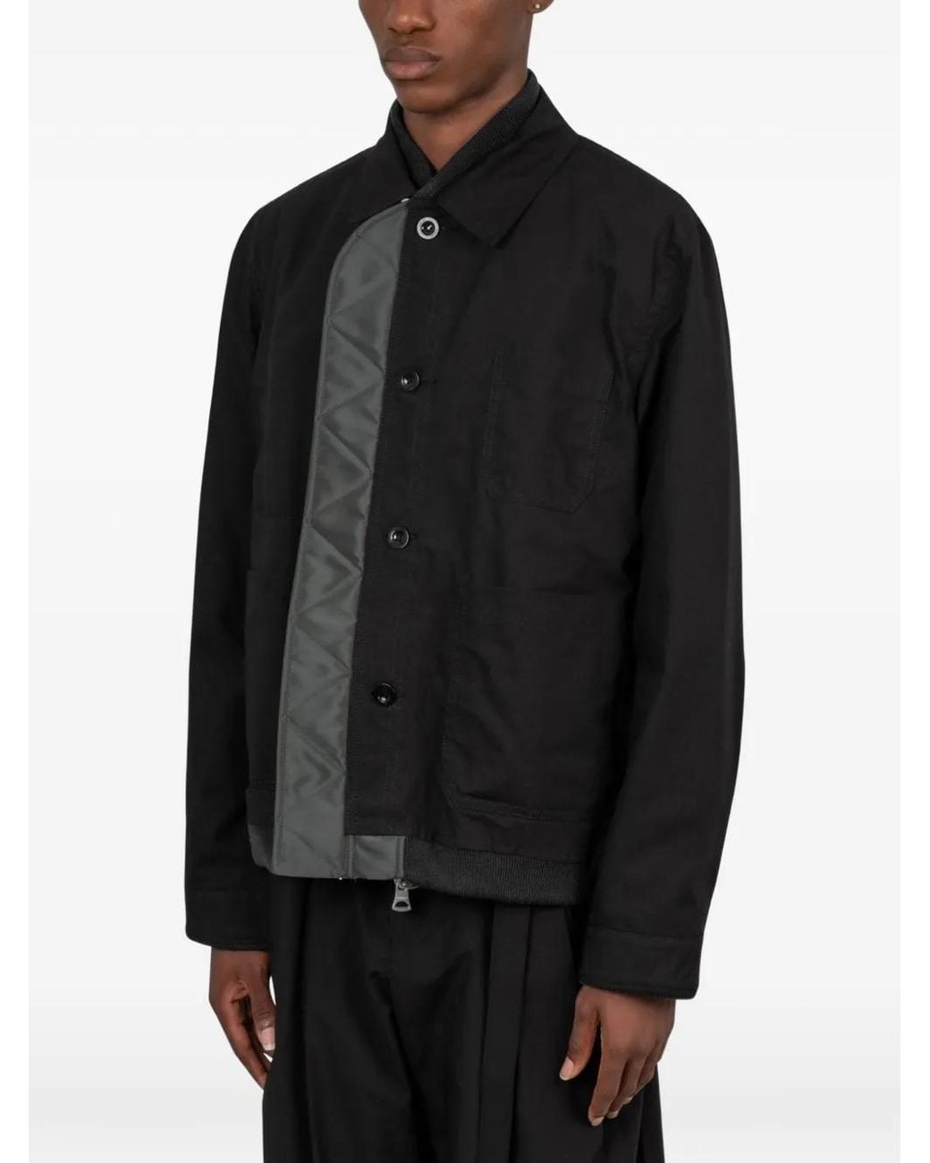 Sacai Black Reversible Nylon-Twill Jacket for men