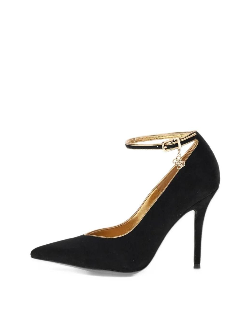 Guess Black Pointed-Toe Ankle-Strap Pumps