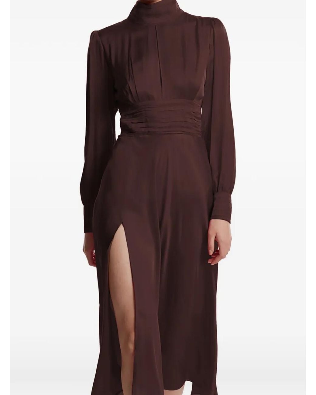 Framboise Brown Cut-Out Back Midi Dress