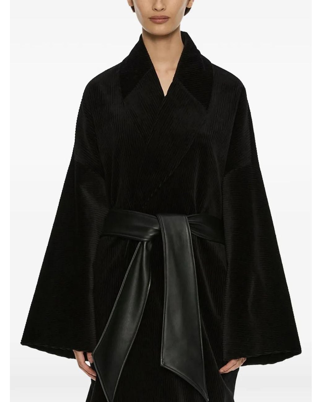 Christopher Esber Black Manor Belted Corduroy Coat