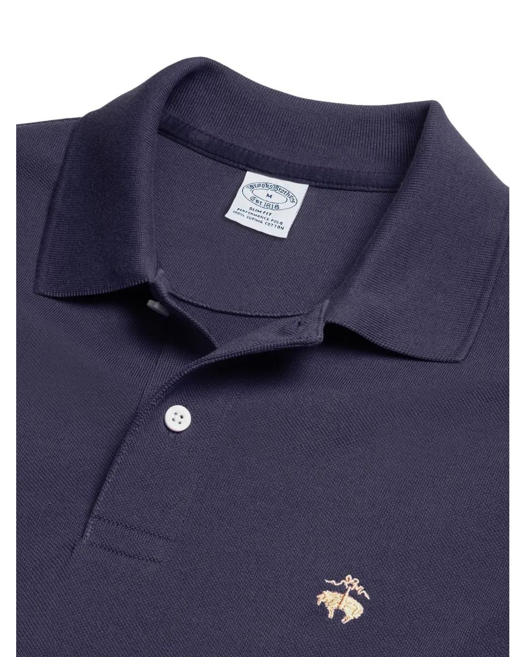 Brooks Brothers Blue Logo-Embroidered Polo Shirt for men