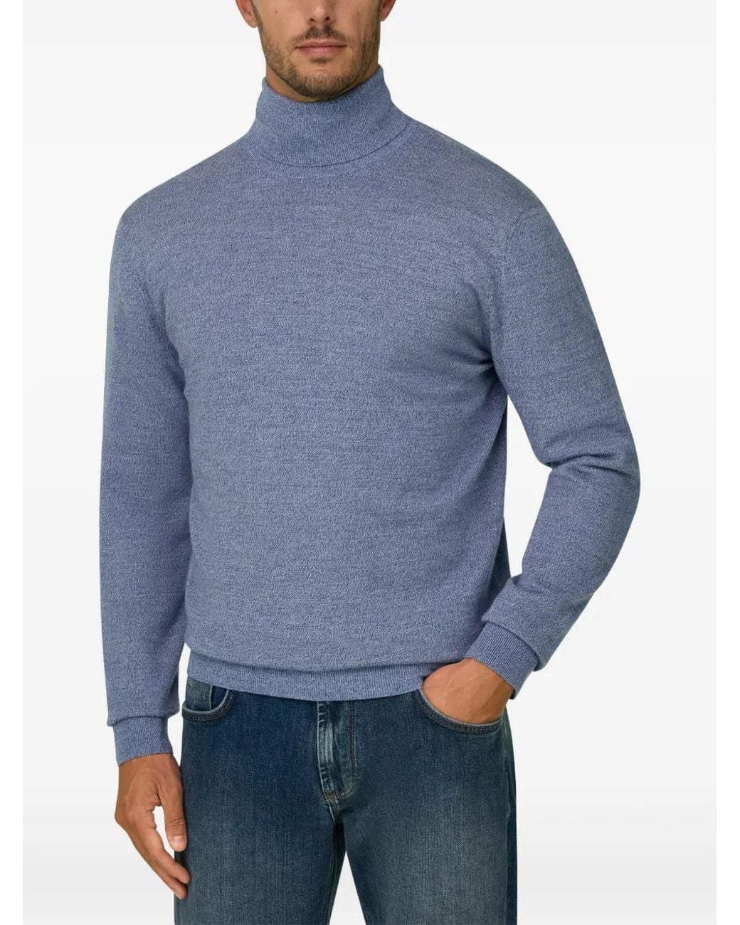 Boggi Blue Turtleneck Jumper for men