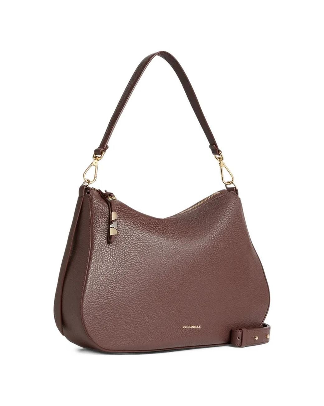 Coccinelle Brown Mediun Nory Grainy Leather Tote Bag