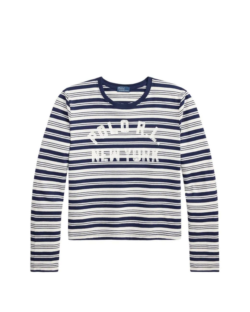 Polo Ralph Lauren Blue Striped Logo-Print T-Shirt