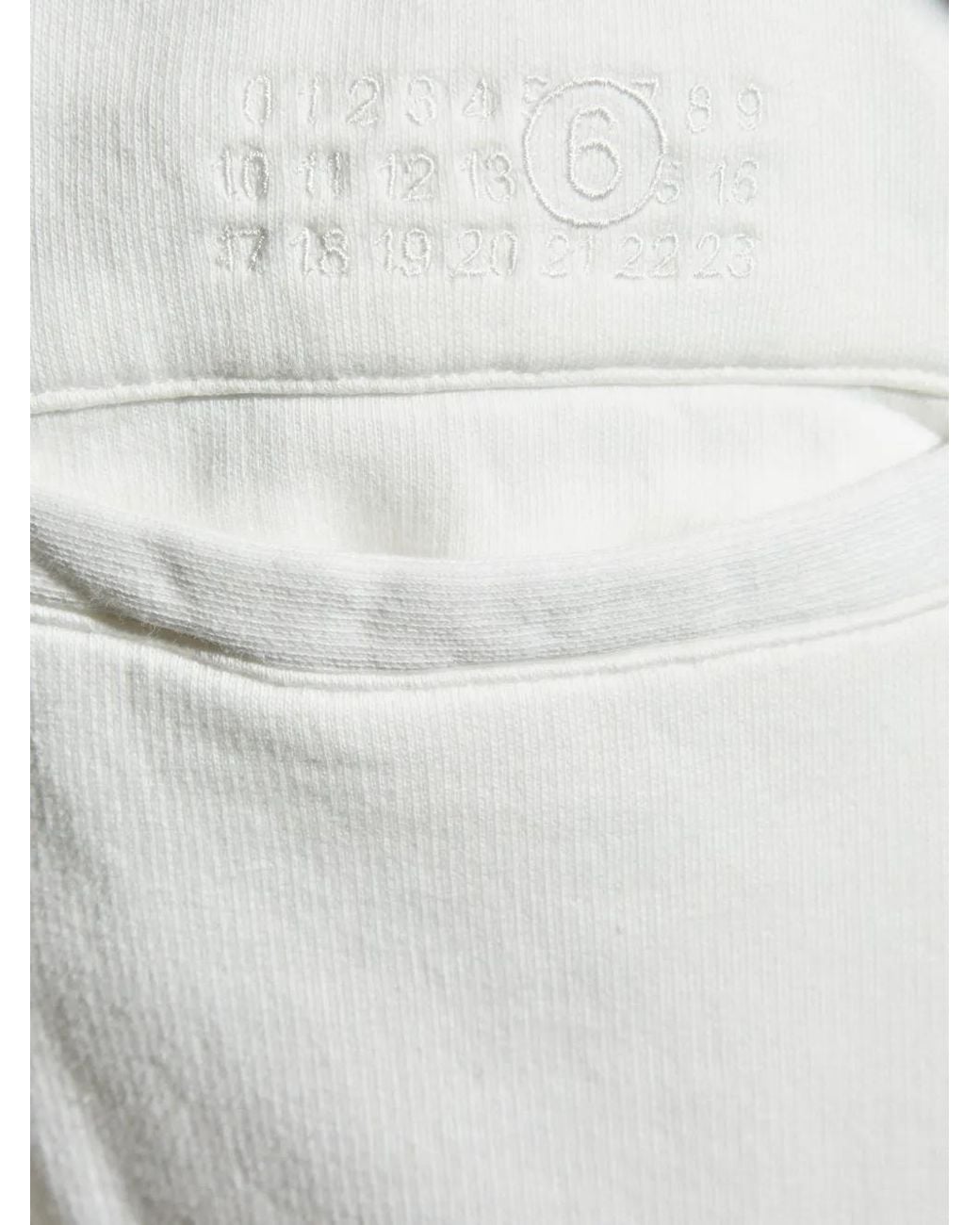 MM6 by Maison Margiela White Elasticated-Waistband Cotton Track Pants for men