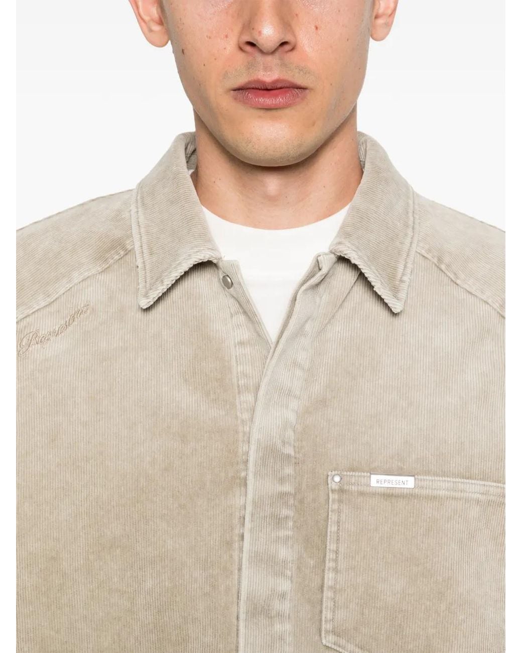 Represent Sierra Cord Hemd in Natural für Herren
