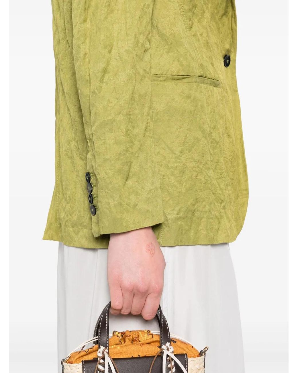 Forte_forte Yellow Crinkled Blazer