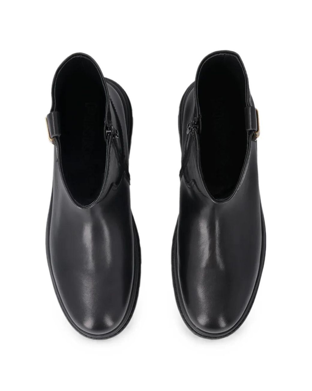 Pinko Black Logo-Plaque Leather Ankle Boots