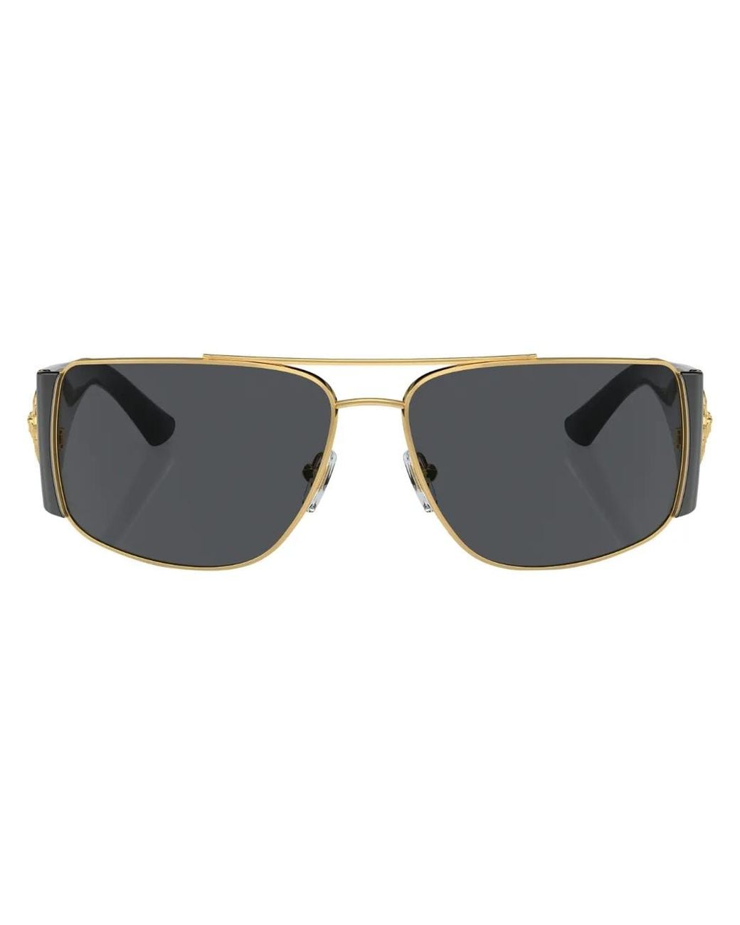 Versace Gray Rectangle-Frame Sunglasses