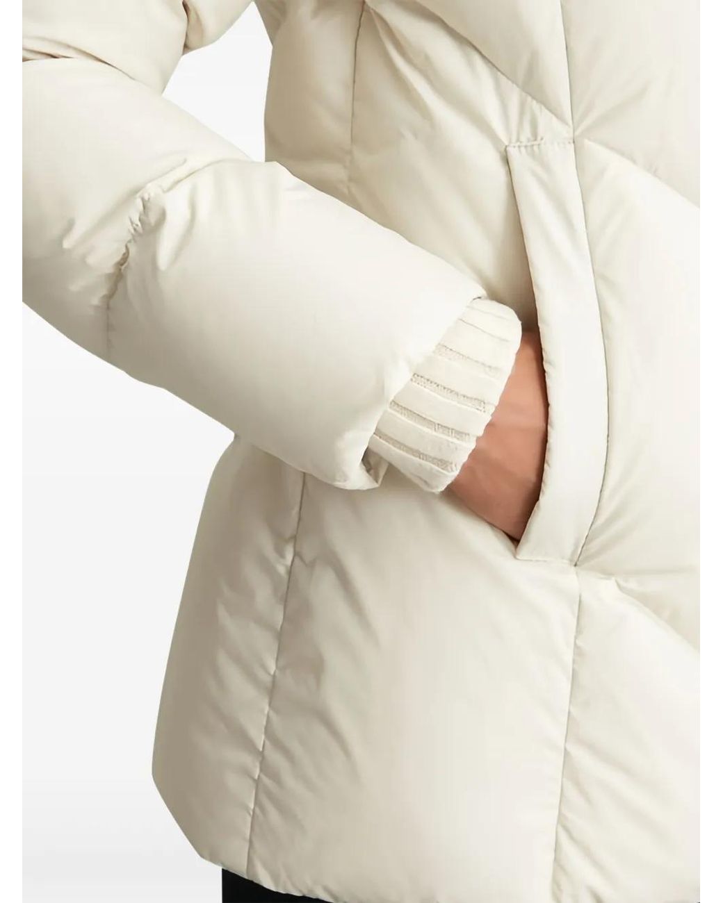 Marc O' Polo White Quilted Hooded Jacket