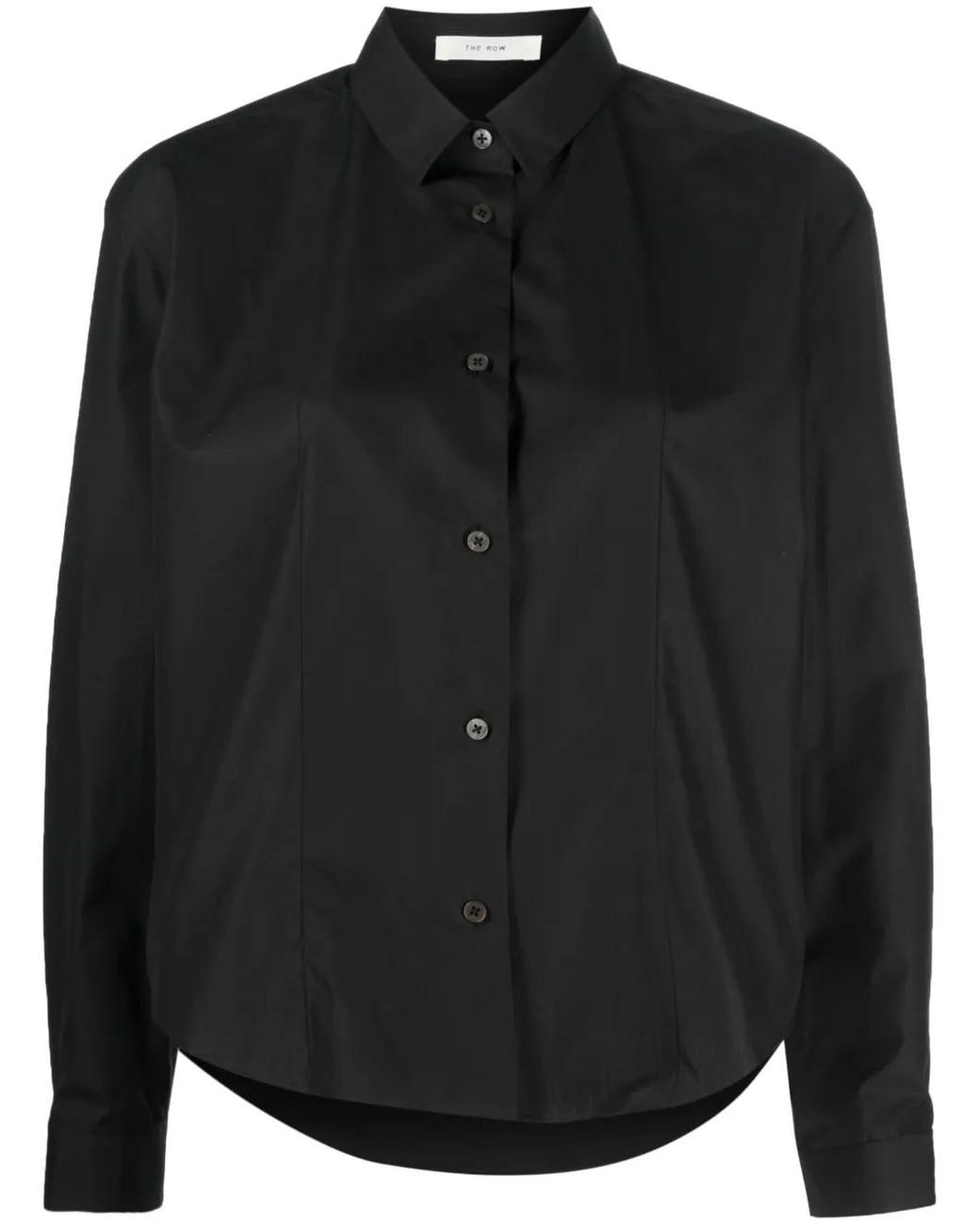 The Row Black Long-Sleeve Cotton Shirt