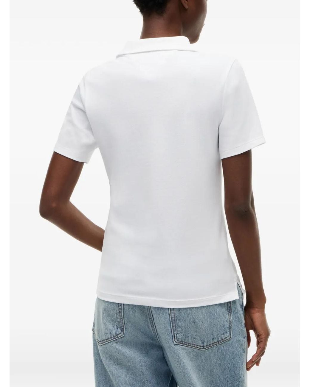 Tommy Hilfiger White Logo-Embroidered Polo Shirt
