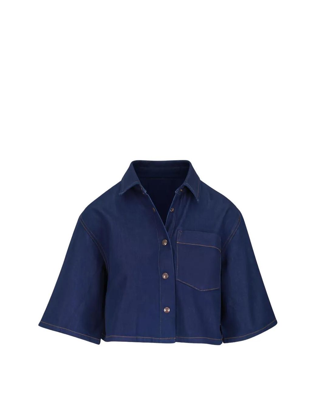 Agolde Blue Tomine Cropped Shirt