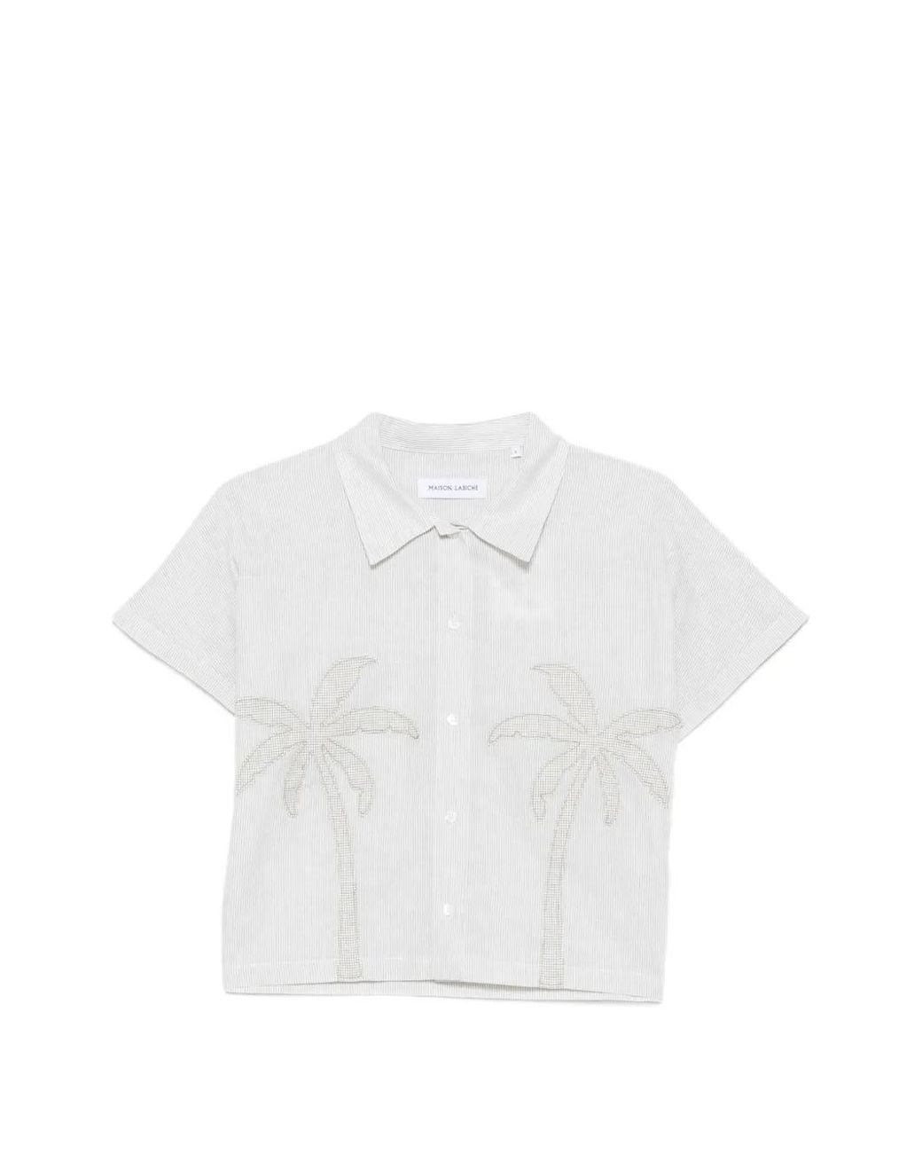 Maison Labiche White Surville Palm-Patch Shirt