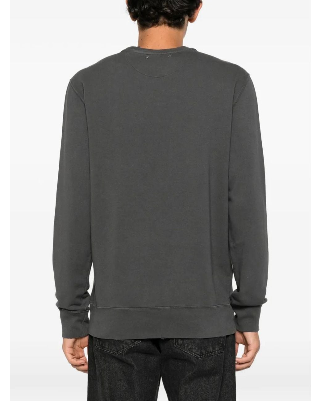Golden Goose Deluxe Brand Gray Logo-Print Washed Sweater for men