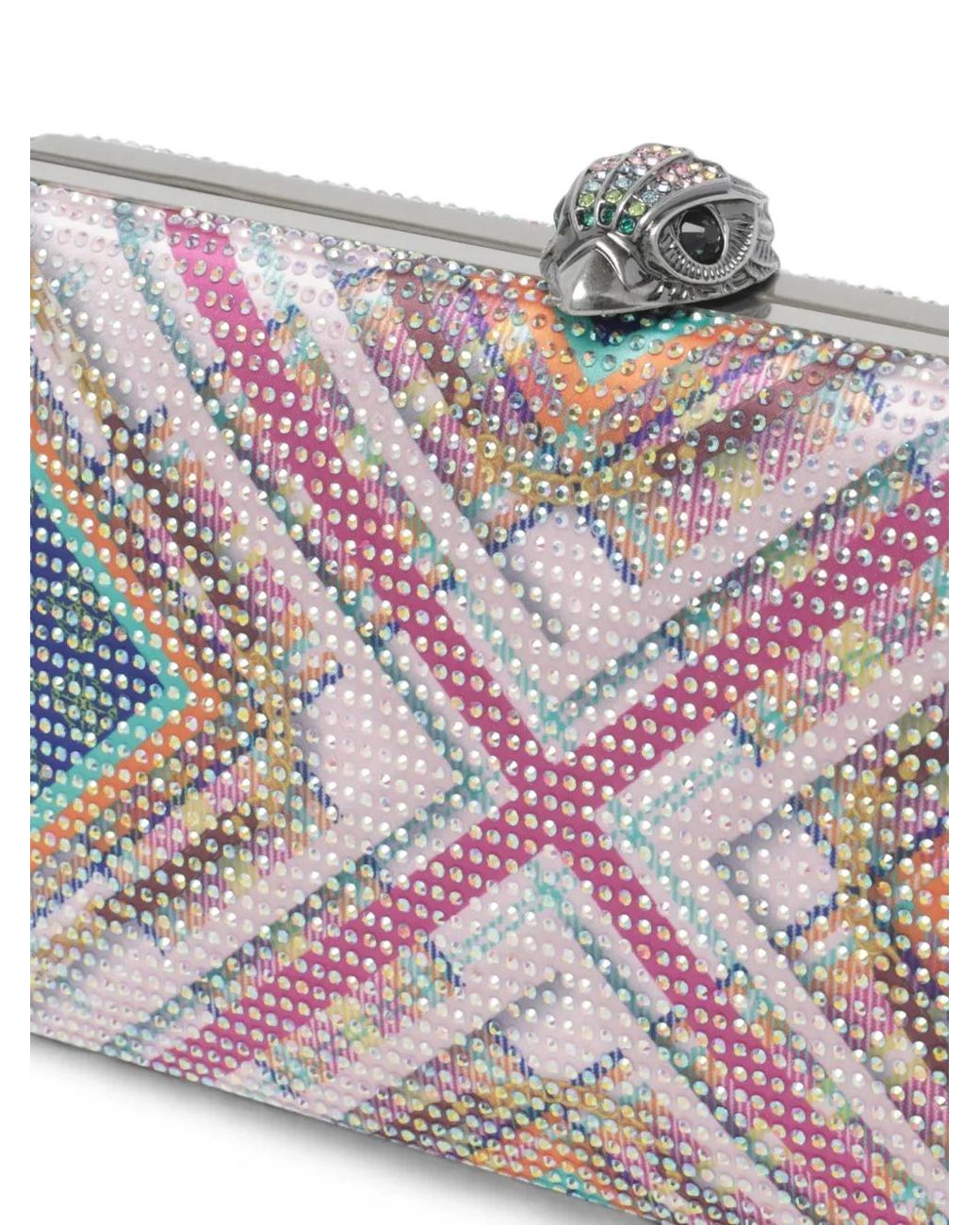 Kurt Geiger Gray Crystal Kensington Clutch