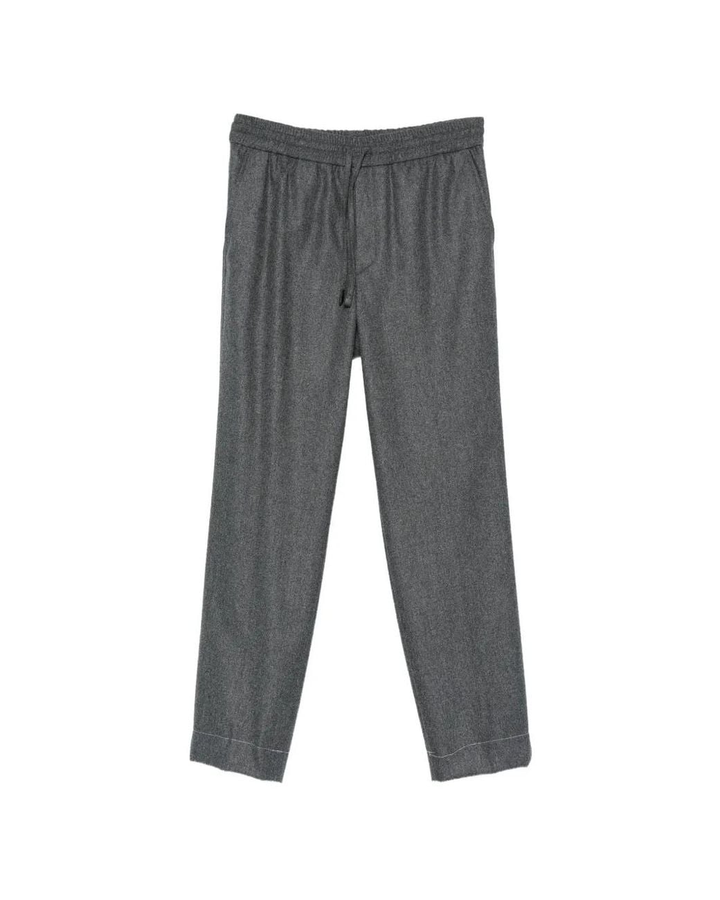 Brioni Gray Asolo Drawstring Elasticated-Waist Trousers for men