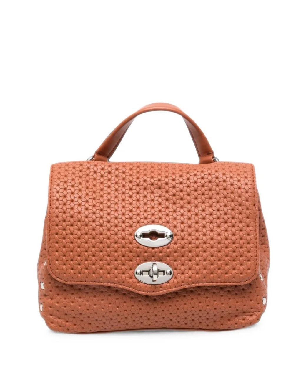 Zanellato Orange Baby Postina Casa Venissa Woven Leather Tote Bag