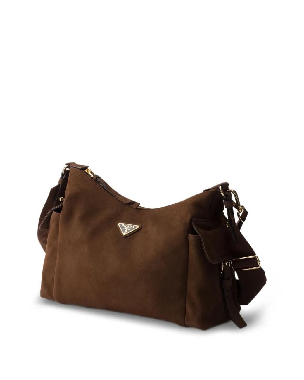 Borsa A Spalla Explorer Grande di Prada in Brown