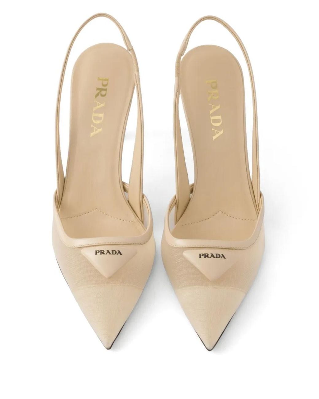 Prada Natural Slingback-Pumps 75Mm