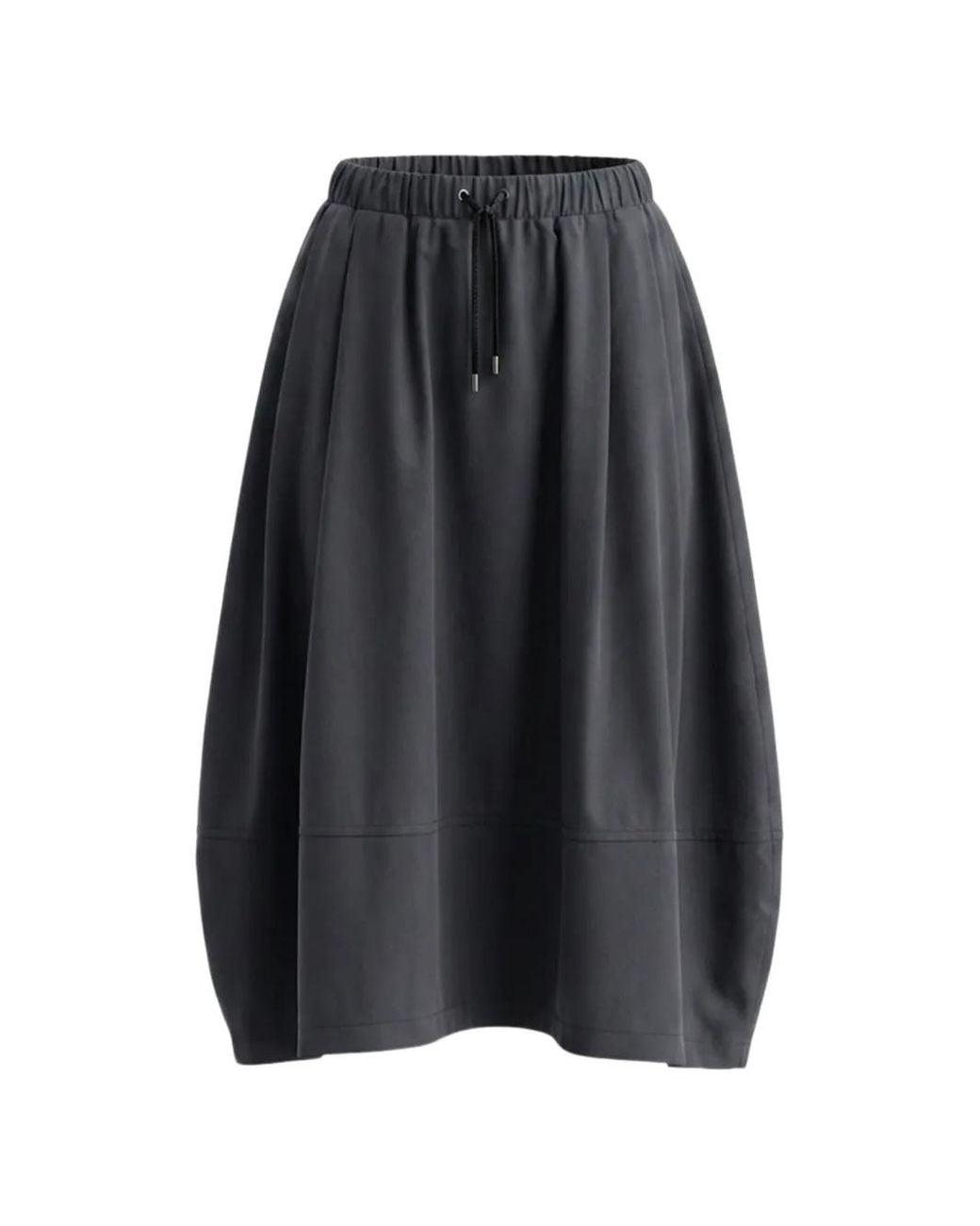 Gran Sasso Gray Drawstring Pleated Skirt