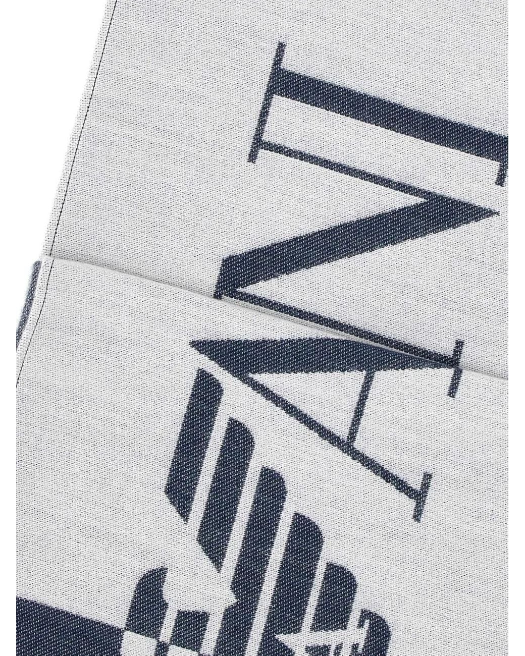 Sciarpa Con Frange E Logo di Emporio Armani in Gray da Uomo