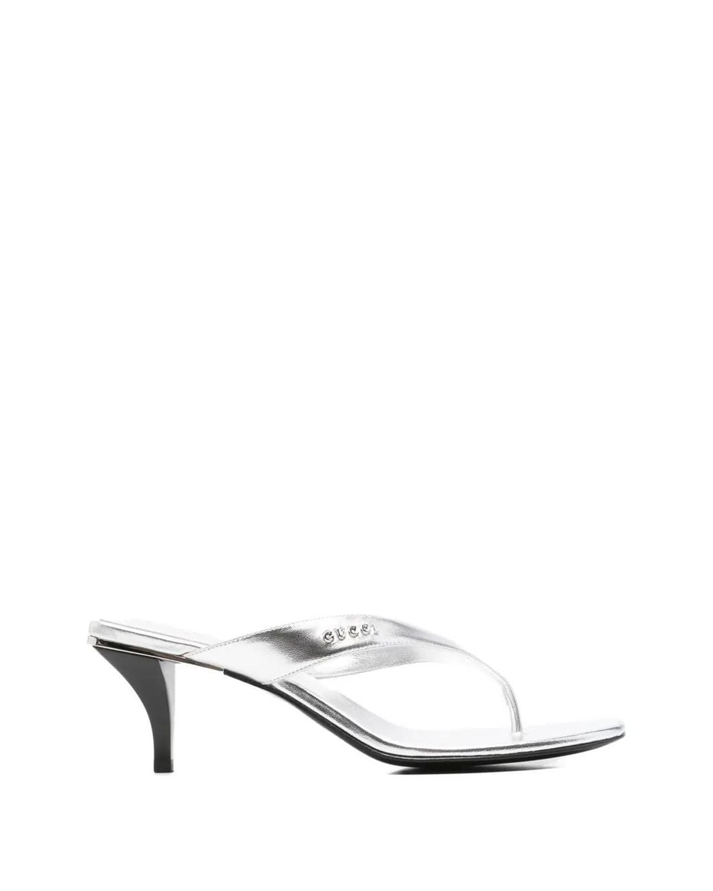 Gucci White Vittoria Thong Sandals